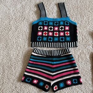 ASOS Colorful Crochet Tank and Shorts Set
